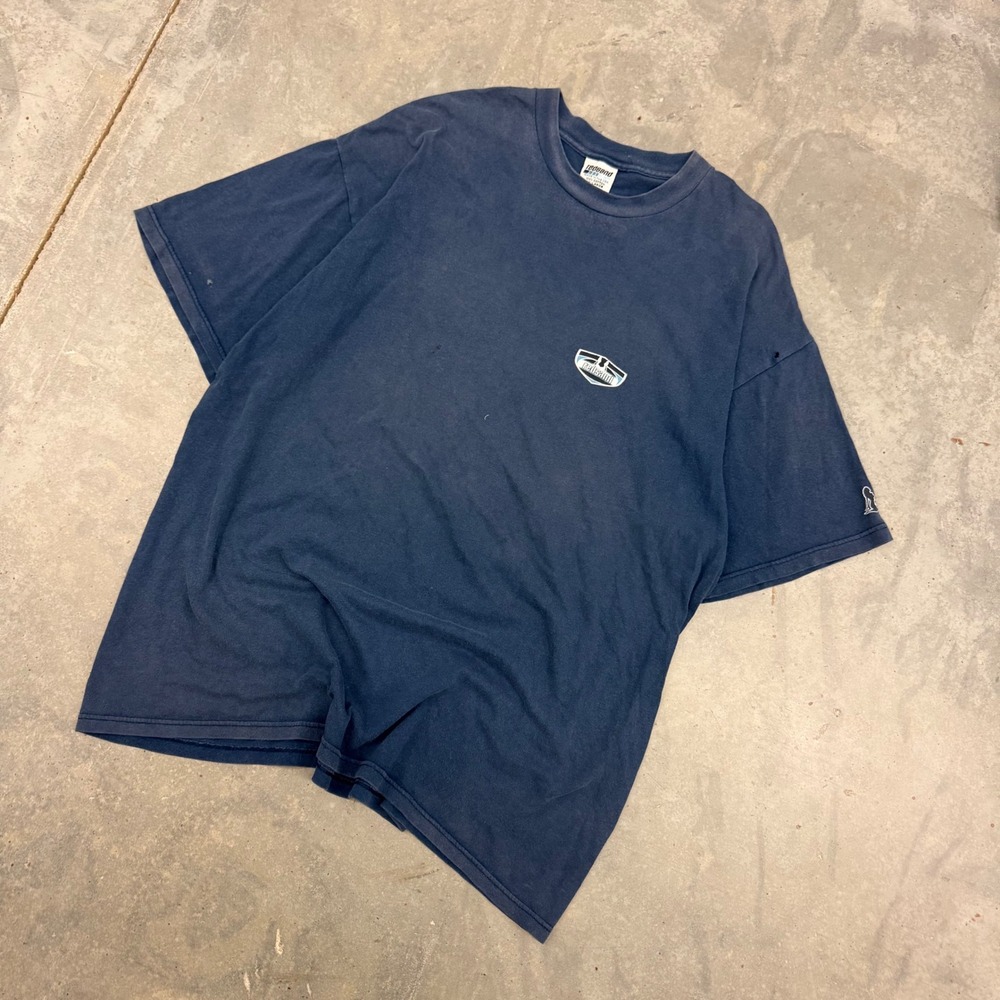 90s Mens Redsand Vintage Surf Graphic T-Shirt Navy Blue XXL